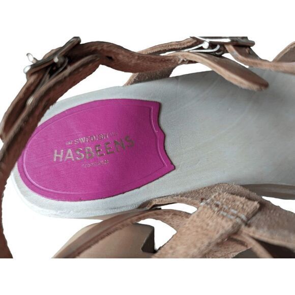 Swedish Hasbeens Gittan clog sandals size 41 brown leather retro boho - Picture 4 of 5